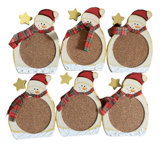 Christmas Snowman Coaster Set with Decorative Holder - Picture 2 of 6